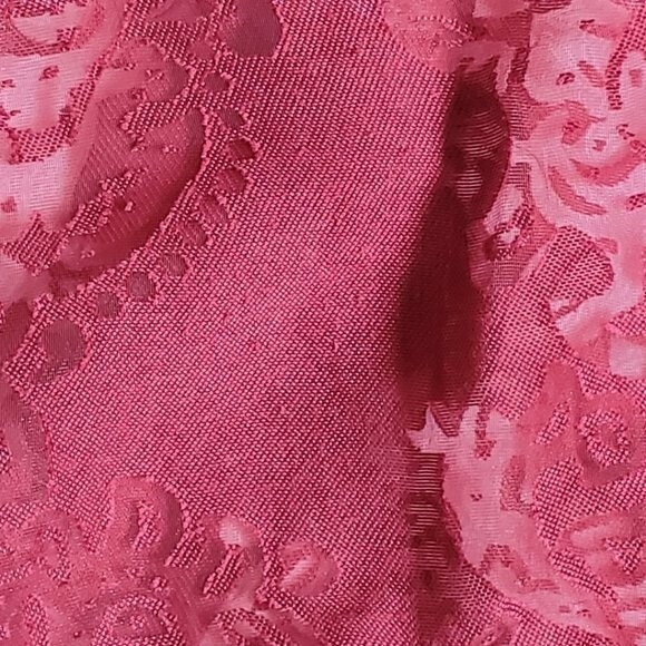 Mirasol Red Floral 3/4 Sleeve Semi-Sheer Button-Up Top Sz M - Picture 9 of 14